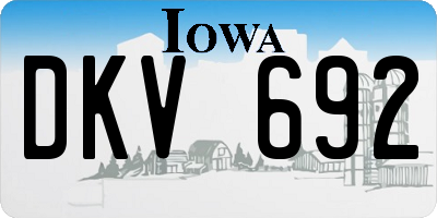 IA license plate DKV692