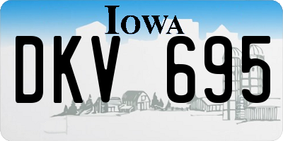 IA license plate DKV695