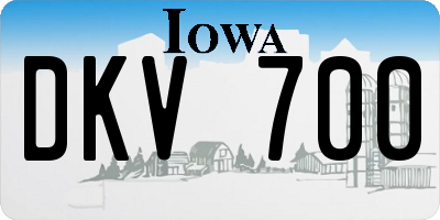 IA license plate DKV700