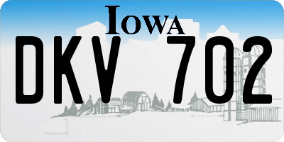 IA license plate DKV702