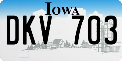 IA license plate DKV703