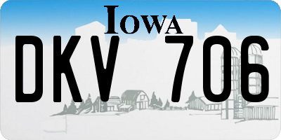 IA license plate DKV706