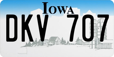 IA license plate DKV707