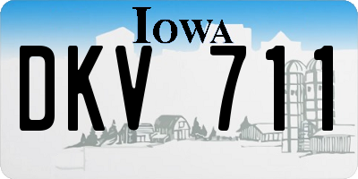 IA license plate DKV711