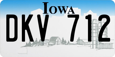 IA license plate DKV712