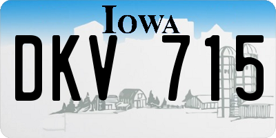 IA license plate DKV715