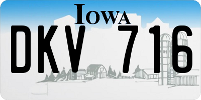 IA license plate DKV716