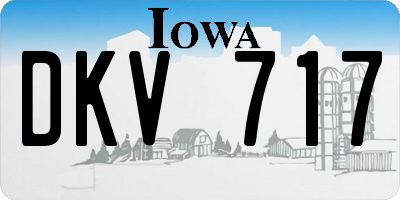 IA license plate DKV717