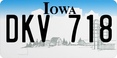 IA license plate DKV718