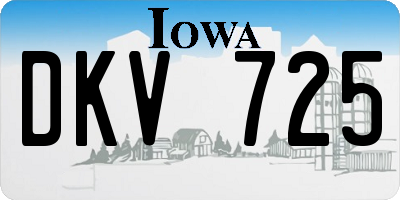 IA license plate DKV725