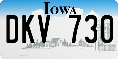 IA license plate DKV730