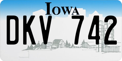 IA license plate DKV742