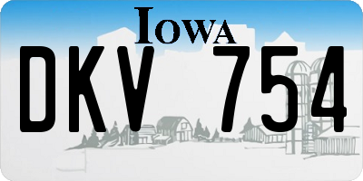 IA license plate DKV754
