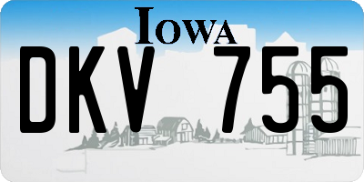 IA license plate DKV755