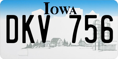 IA license plate DKV756