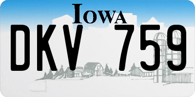 IA license plate DKV759