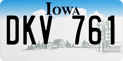 IA license plate DKV761