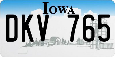 IA license plate DKV765