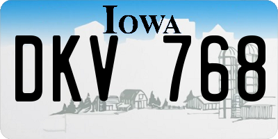 IA license plate DKV768