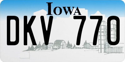 IA license plate DKV770