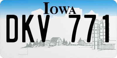 IA license plate DKV771