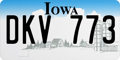 IA license plate DKV773