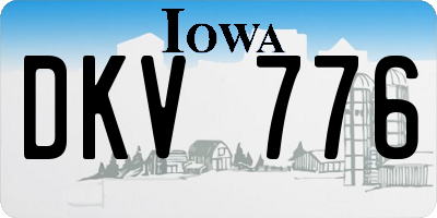 IA license plate DKV776