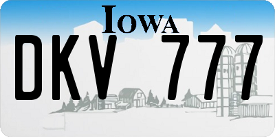 IA license plate DKV777