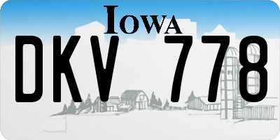 IA license plate DKV778
