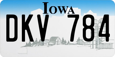 IA license plate DKV784