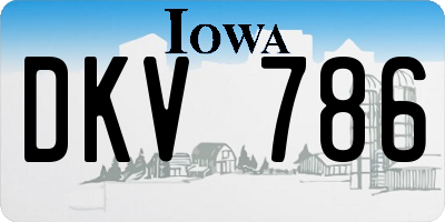 IA license plate DKV786