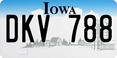 IA license plate DKV788