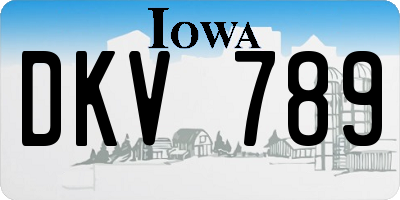 IA license plate DKV789