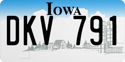 IA license plate DKV791