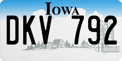 IA license plate DKV792