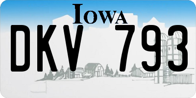 IA license plate DKV793