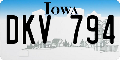 IA license plate DKV794