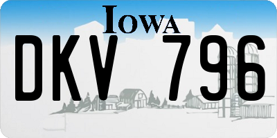 IA license plate DKV796