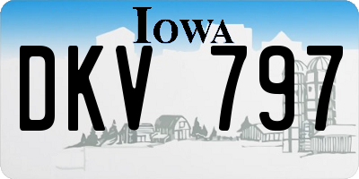 IA license plate DKV797