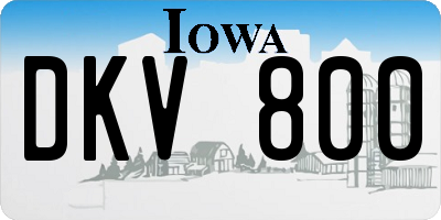 IA license plate DKV800