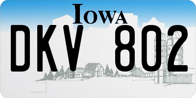 IA license plate DKV802