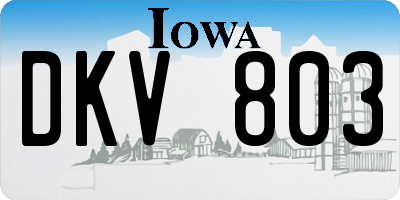 IA license plate DKV803