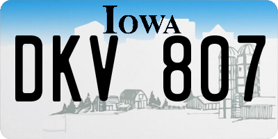 IA license plate DKV807