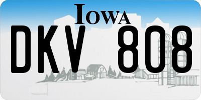IA license plate DKV808