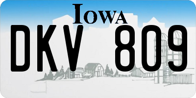 IA license plate DKV809