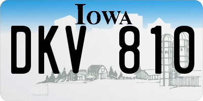 IA license plate DKV810