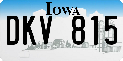 IA license plate DKV815