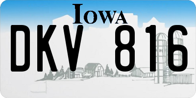 IA license plate DKV816