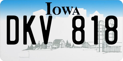 IA license plate DKV818