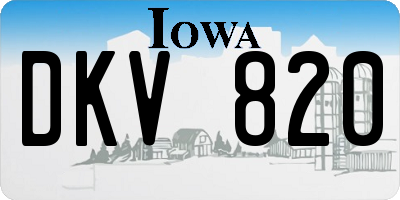 IA license plate DKV820